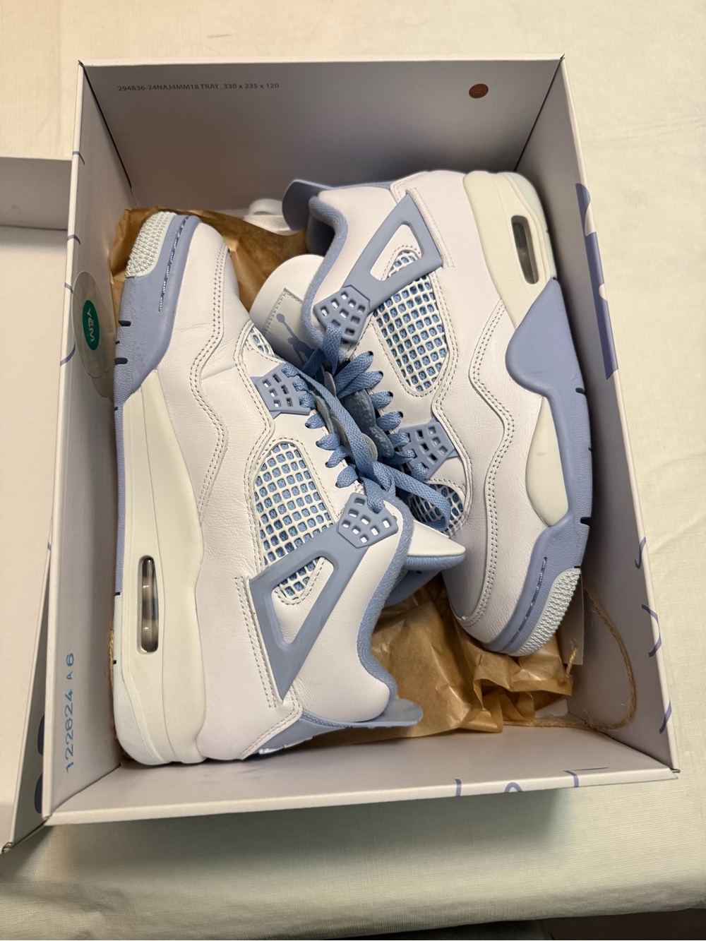 Jordan Kids White and Light Blue Sneakers